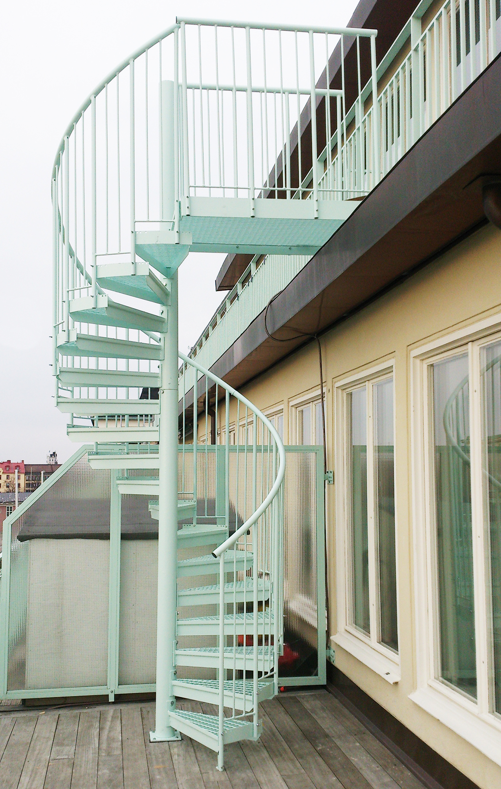 Målad spiraltrappa